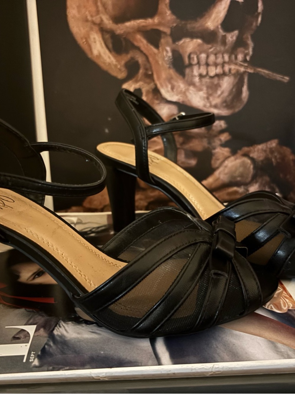 Impo Black Ankle-Strap Sandals with Neutral Insole